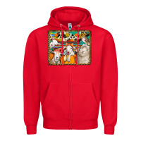 Red autumn sheeps Zipper Hoodie - Jasminsmagicworld
