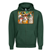 Sports Green autumn sheeps Zipper Hoodie - Jasminsmagicworld