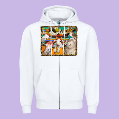 Autumn Sheeps Zipper Hoodie Designed By Jasminsmagicworld