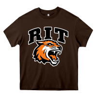 Chocolate Brown tiger Heavy Core Tee - linhVisuals
