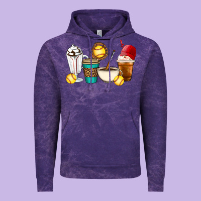 Softball Coffee Cups Vintage Hoodie Designed By Artiststas