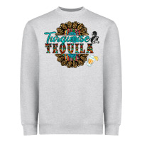 Heather Grey turquoise gemstone and taquila Heavyweight Sweatshirt - RanaPortraitStore