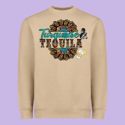 Turquoise Gemstone And Taquila Heavyweight Sweatshirt Designed By Ranaportraitstore