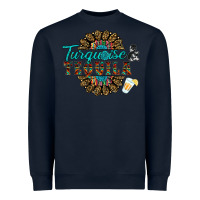 Navy turquoise gemstone and taquila Heavyweight Sweatshirt - RanaPortraitStore