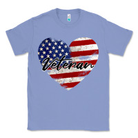 Colony Blue veteran heart american flag Classic Tee - BarkalooDesign