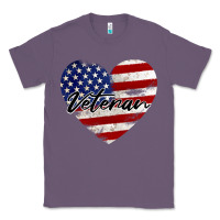 Lavender veteran heart american flag Classic Tee - BarkalooDesign