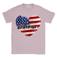 Lilac veteran heart american flag Classic Tee - BarkalooDesign