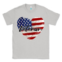 Moon Dust veteran heart american flag Classic Tee - BarkalooDesign