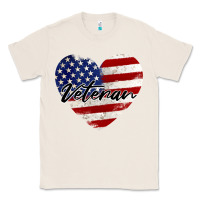 Natural veteran heart american flag Classic Tee - BarkalooDesign