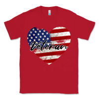 Red veteran heart american flag Classic Tee - BarkalooDesign