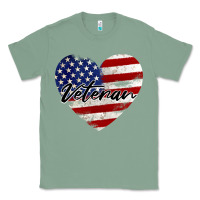 Sage veteran heart american flag Classic Tee - BarkalooDesign