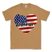 Toasted Coconut veteran heart american flag Classic Tee - BarkalooDesign