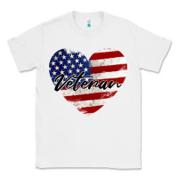 White veteran heart american flag Classic Tee - BarkalooDesign