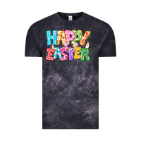 Cloud Black Happy Easter Vintage Tee - CowhideDigitalArt