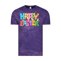Cloud Purple Happy Easter Vintage Tee - CowhideDigitalArt