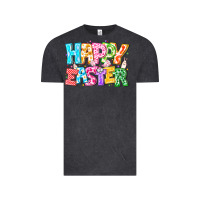 Vintage Black Happy Easter Vintage Tee - CowhideDigitalArt