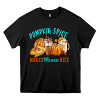 Black Pumpkin Spice Make Mama Nice Heavy Core Tee - FaDigitalArtStudio
