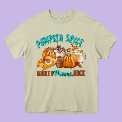 Pumpkin Spice Make Mama Nice Heavy Core Tee Designed By Fadigitalartstudio