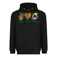 Black Peace Love Bulldog Heavyweight Hoodie - Jasminsmagicworld