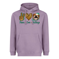 Lavender Peace Love Bulldog Heavyweight Hoodie - Jasminsmagicworld