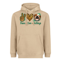 Mushroom Peace Love Bulldog Heavyweight Hoodie - Jasminsmagicworld