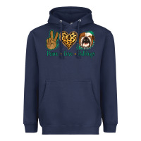 Navy Peace Love Bulldog Heavyweight Hoodie - Jasminsmagicworld