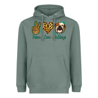 Sage Peace Love Bulldog Heavyweight Hoodie - Jasminsmagicworld