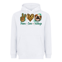 White Peace Love Bulldog Heavyweight Hoodie - Jasminsmagicworld