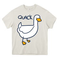 Cream quack duck Heavy Core Tee - linhVisuals