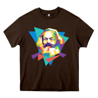 Chocolate Brown karl marx get vintage Heavy Core Tee - linhVisuals