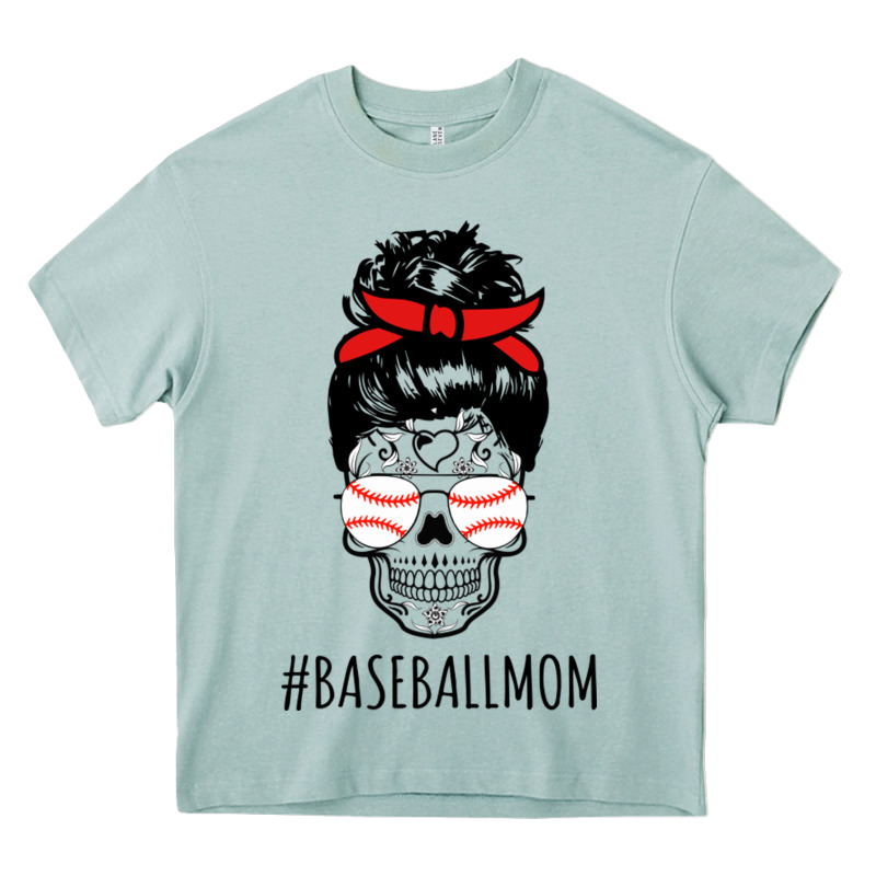 Baseball Mom Skull Heavy Core Tee by linhVisuals | Teevron