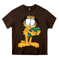 Chocolate Brown garfiel Heavy Core Tee - linhVisuals