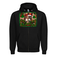 Black christmas donkeys Zipper Hoodie - Jasminsmagicworld