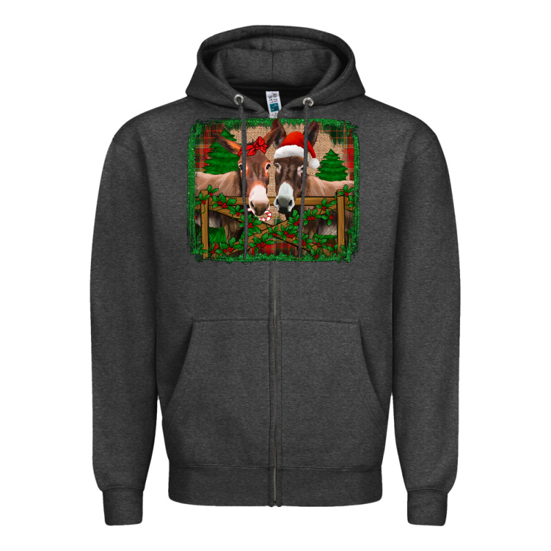 Christmas Donkeys Zipper Hoodie by Jasminsmagicworld | Teevron
