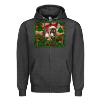 Charcoal Heather christmas donkeys Zipper Hoodie - Jasminsmagicworld