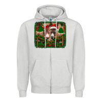 Dove Grey christmas donkeys Zipper Hoodie - Jasminsmagicworld