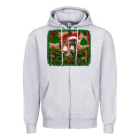 Heather Grey christmas donkeys Zipper Hoodie - Jasminsmagicworld