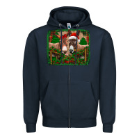 Navy christmas donkeys Zipper Hoodie - Jasminsmagicworld