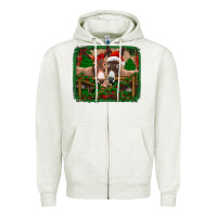 Oatmeal Heather christmas donkeys Zipper Hoodie - Jasminsmagicworld