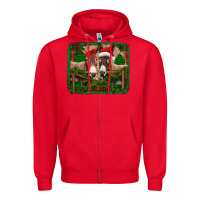 Red christmas donkeys Zipper Hoodie - Jasminsmagicworld