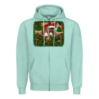 Seafoam christmas donkeys Zipper Hoodie - Jasminsmagicworld