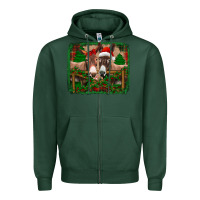 Sports Green christmas donkeys Zipper Hoodie - Jasminsmagicworld