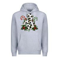 Heather Grey soccer tree Christmas Premium Hoodie - RanaPortraitStore