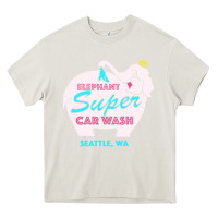 Cream pink elephant car wash Heavy Core Tee - linhVisuals