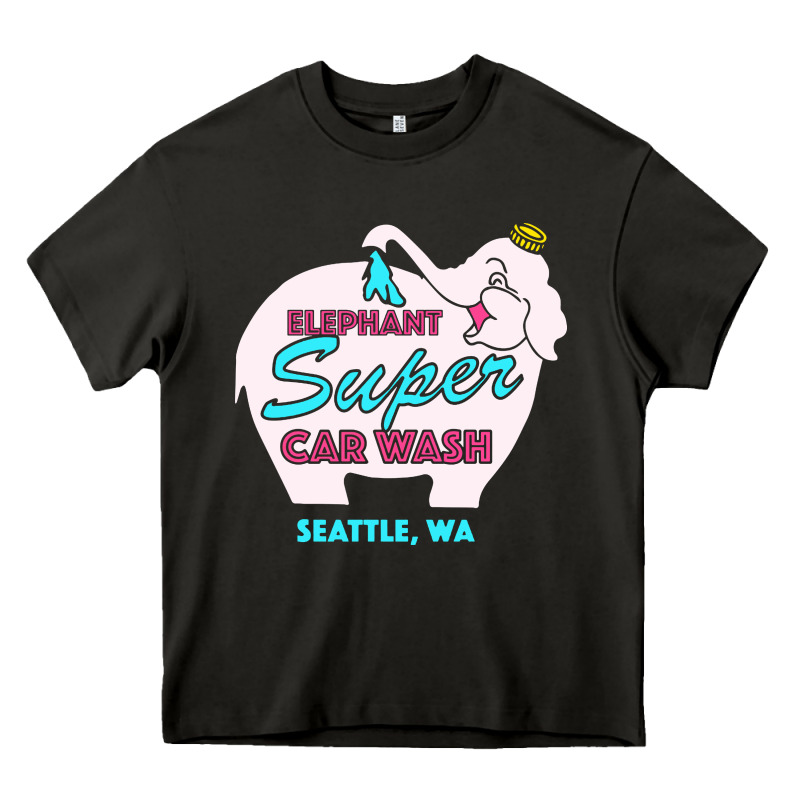 Pink Elephant Car Wash Heavy Core Tee by linhVisuals | Teevron