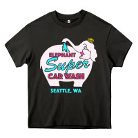 Asphalt pink elephant car wash Heavy Core Tee - linhVisuals