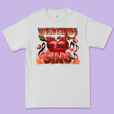 Valentine's Day Wild Thing You Make My Heart Sing Premium Tee Designed By Fadigitalartstudio