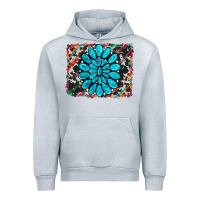 Heather Grey cowhide and serape gemstone background Urban Hoodie - RanaPortraitStore