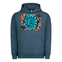 Pigment Midnight Navy cowhide and serape gemstone background Urban Hoodie - RanaPortraitStore