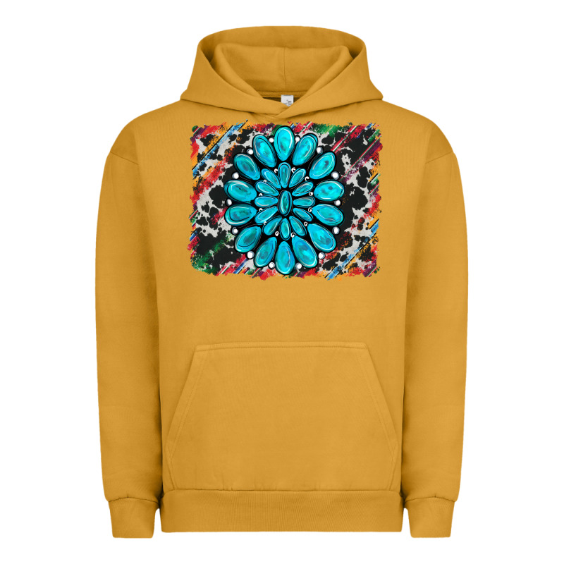 Cowhide And Serape Gemstone Background Urban Hoodie by RanaPortraitStore | Teevron